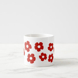 Xícara De Espresso Abstract Red Flower Pattern Espresso Mug