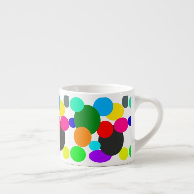 Xícara De Espresso Abstrato Art Pale Turquesa Verde Azul Branco (Direita)