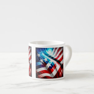 Xícara De Espresso Abstrato EUA Flag Espresso Mug