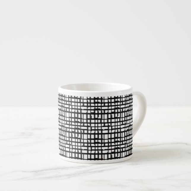 Xícara De Espresso Abstrato Optical Grid Espresso Mug (Frente Esquerda)