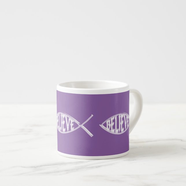 Xícara De Espresso Acredite na Lavanda de Peixes (Frente Esquerda)