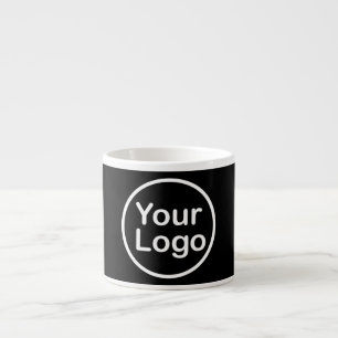 Xícara De Espresso Adicione seu próprio logotipo Fundo preto