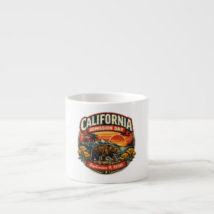 Xícara De Espresso Admissão Vintage Califórnia Dia do Urso & Papoula