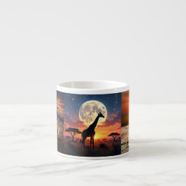 Xícara De Espresso African Lion & Zebra Sunset Espresso Mug