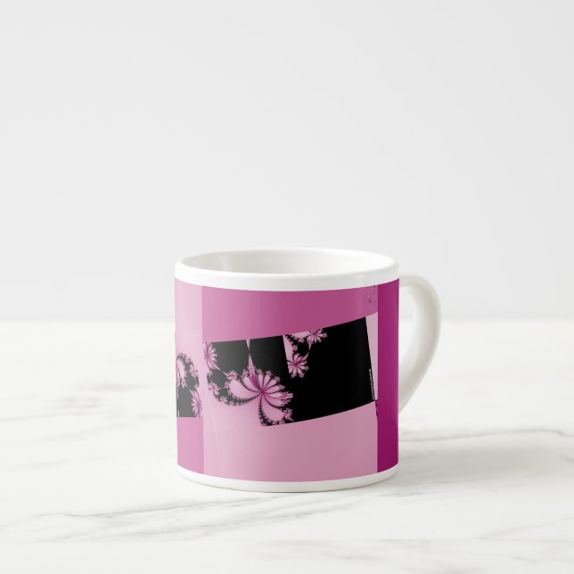 Xícara De Espresso Águas de rosa do Jardim Fractal (Frente Esquerda)