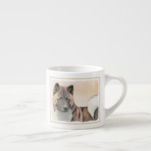 Xícara De Espresso Akita Painting - Bela Arte Canina Original