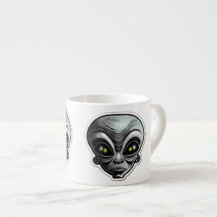 Xícara De Espresso Alienígena Sticker Art Espresso Mug