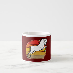 Xícara De Espresso Amante de CAVALO Engraçado Fazendeiro Retro Flores