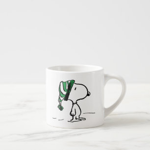 Xícara De Espresso Amendoins Boné de Neve Verde Snoopy
