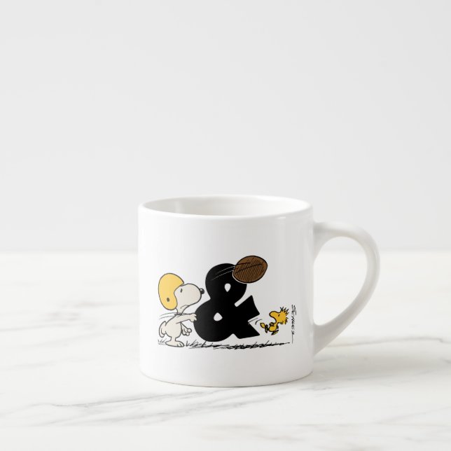 Xícara De Espresso Amendoins | Futebol Snoopy & Woodstock (Direita)