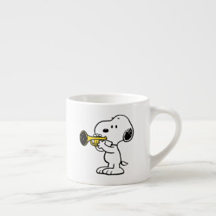 Xícara De Espresso Amendoins   Jogador de Trompete Snoopy