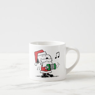 Xícara De Espresso Amendoins   Snoopy Santa Claus Accordian
