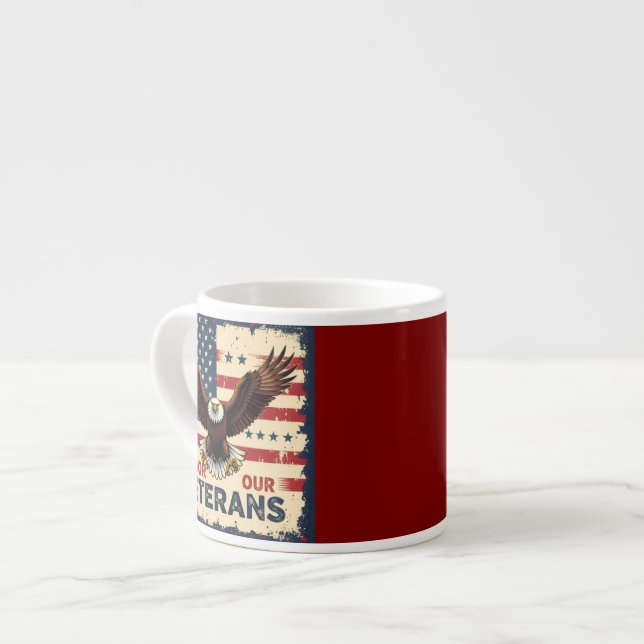 Xícara De Espresso American Eagle Honor Our Veterans Specialty Mug (Frente Esquerda)
