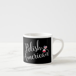 Xícara De Espresso Americano polonês copo entrelaçado dos coraçõe