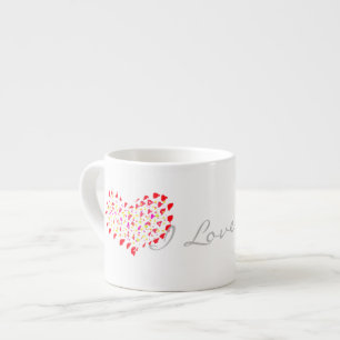 Xícara De Espresso Amo-te, Red Heart Date Espresso Café Mug Cup