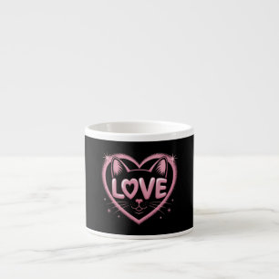 Xícara De Espresso Amor de Gato Brilhante
