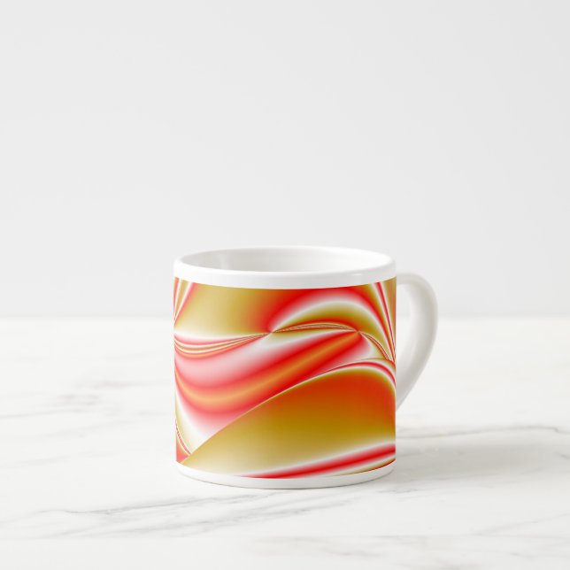 Xícara De Espresso Amor e Abstrato 3D Rainbowart Dourado (Frente Esquerda)