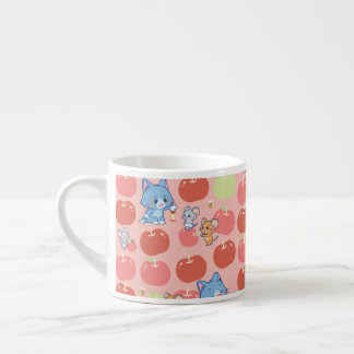 Xícara De Espresso Anime Tom, Jerry e Tuffy Apple Pattern