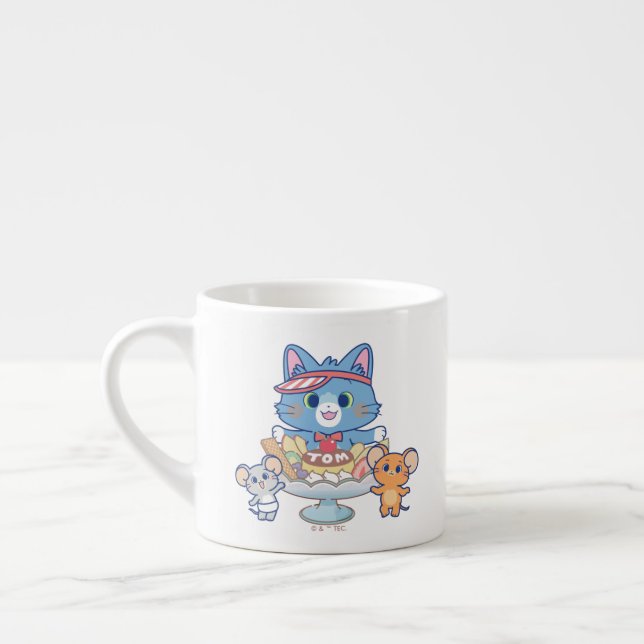 Xícara De Espresso Anime Tom, Jerry e Tuffy Dessert Parlor (Esquerda)