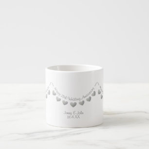 Xícara De Espresso Aniversário de Casamento de 25 Silver