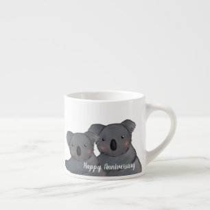 Xícara De Espresso Aniversário de casamento do casal Koala