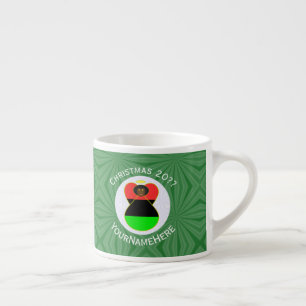 Xícara De Espresso Anjo de Natal Americano da Diáspora Africana