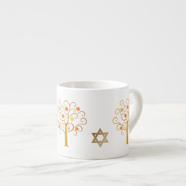 Xícara De Espresso Ano Novo Judaico | Rosh Hashanah Gift (Frente Esquerda)