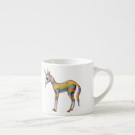 Xícara De Espresso Antigo Bestiário Arco-Íris Unicórnio
