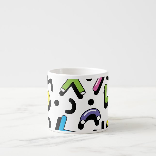 Xícara De Espresso Apresentação Geométrica: Padrão de Formas de Dodle (Frente)