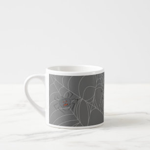 Xícara De Espresso Aranhas do Dia das Bruxas e abóboras