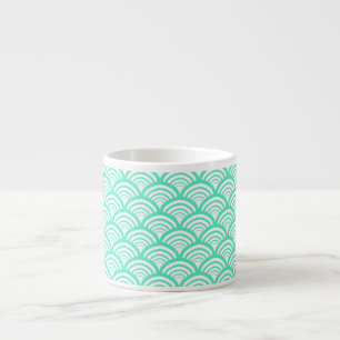 Xícara De Espresso Arco de vieira em verde menta geométrico Art Deco