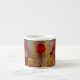 Xícara De Espresso Arte Colorida Abstrata Balão Vermelho Paul Klee 