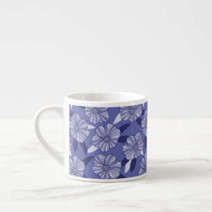 Xícara De Espresso Arte de Linha Floral Muito Peri