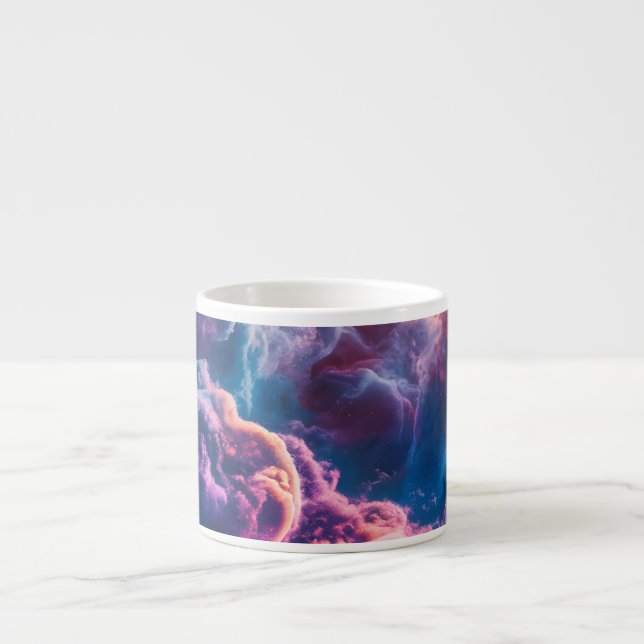 Xícara De Espresso Arte de Nebulosa Espacial Abstrata - Cósmica Color (Frente)