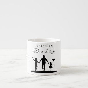 Xícara De Espresso Arte de Silhueta Personalizada “Nós Te Amamos Papa