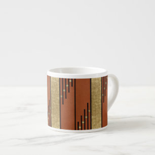 Xícara De Espresso Arte Deco Em Dourado E Tan