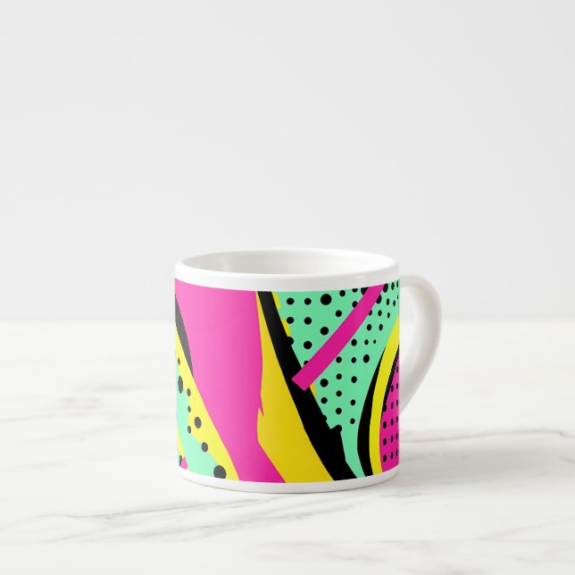Xícara De Espresso Arte Pop Vibrante (Frente Esquerda)