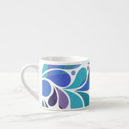 Xícara De Espresso Ártico Cinto Azul Aqua, Púrpura Decoração De Aquar