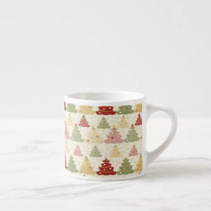 Xícara De Espresso Árvore de Natal colorida
