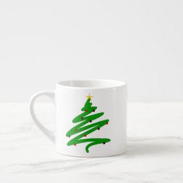 Xícara De Espresso Árvore de Natal Minimalista Verde