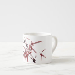Xícara De Espresso Asiatische Kunst mit Schnecke und Rotem Bambus