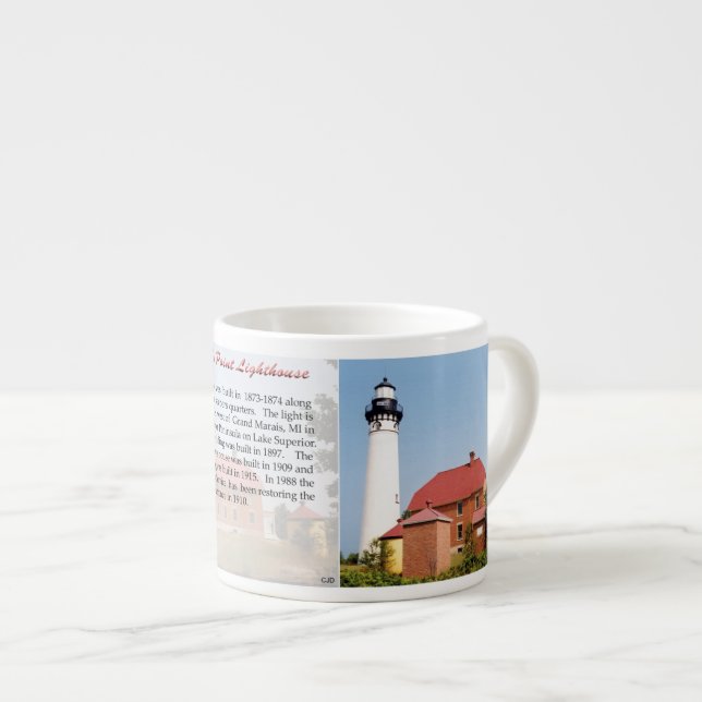 Xícara De Espresso Au Sable Point Lighthouse história espresso mug (Frente Esquerda)