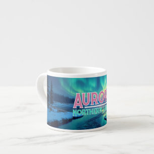 Xícara De Espresso Aurora Boreal Luzes do Norte