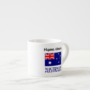 Xícara De Espresso Austrália e Bandeira Australiana Personalizada