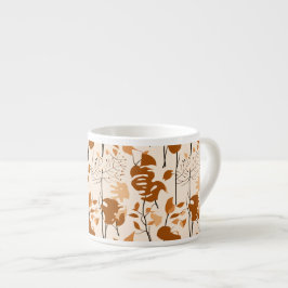 Xícara De Espresso Autumn Botanical Leaves Minimalist Mug