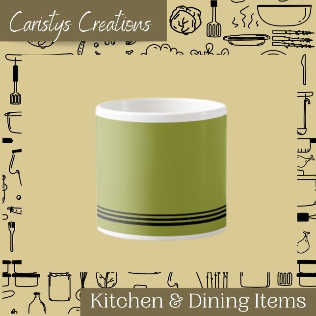 Xícara De Espresso Avacado Contemporâneo com Stripes Espresso Mug (Criador carregado)