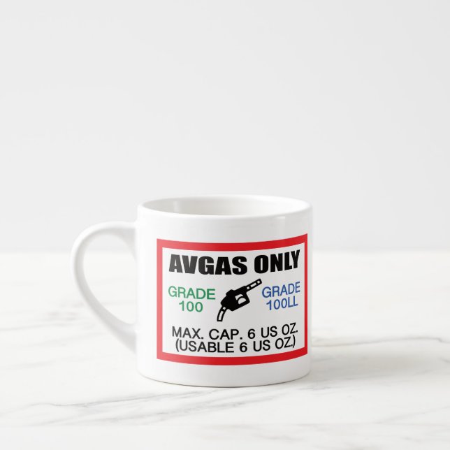 Xícara De Espresso AVGAS / Combustível apenas 100LL (Esquerda)