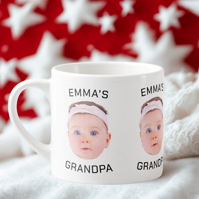 Xícara De Espresso Avô Deu Mug, Cara De Bebê Personalizada, Presente  (Criador carregado)