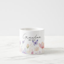 Avó Personalizada Ano de Estabelecimento - Flor e 