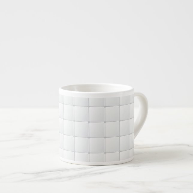 Xícara De Espresso Azulejo branco (Frente Esquerda)